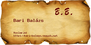 Bari Balázs névjegykártya